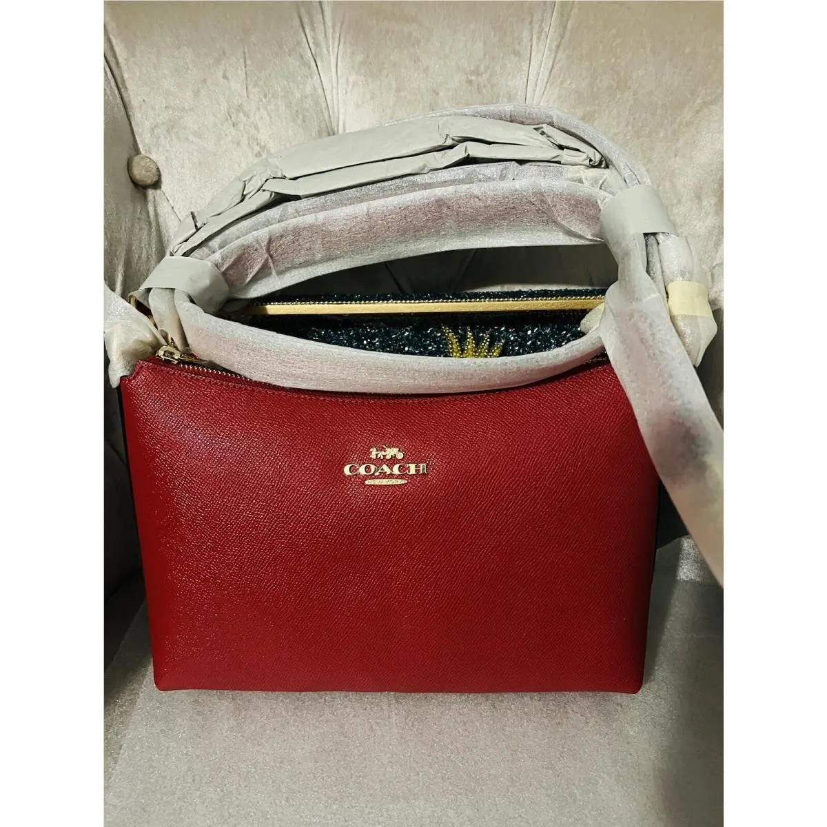 Coach Lewis Handbag 80058 Hobo Bag Purse Xgrain Leather Crossbody Red