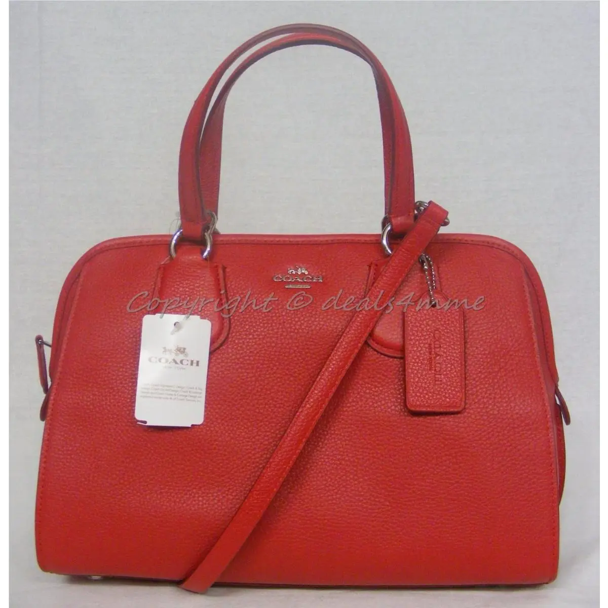 Coach 35650 Nolita Satchel In Pebble Leather True Red Silver Hardware