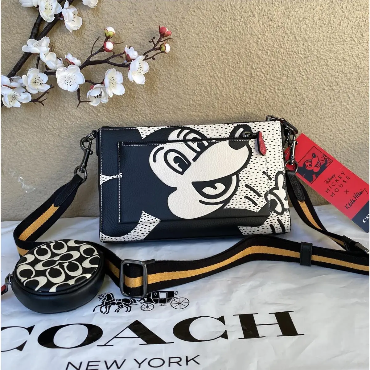 Coach C6913 Disney Mickey Mouse X Keith Haring Holden Crossbody Leather
