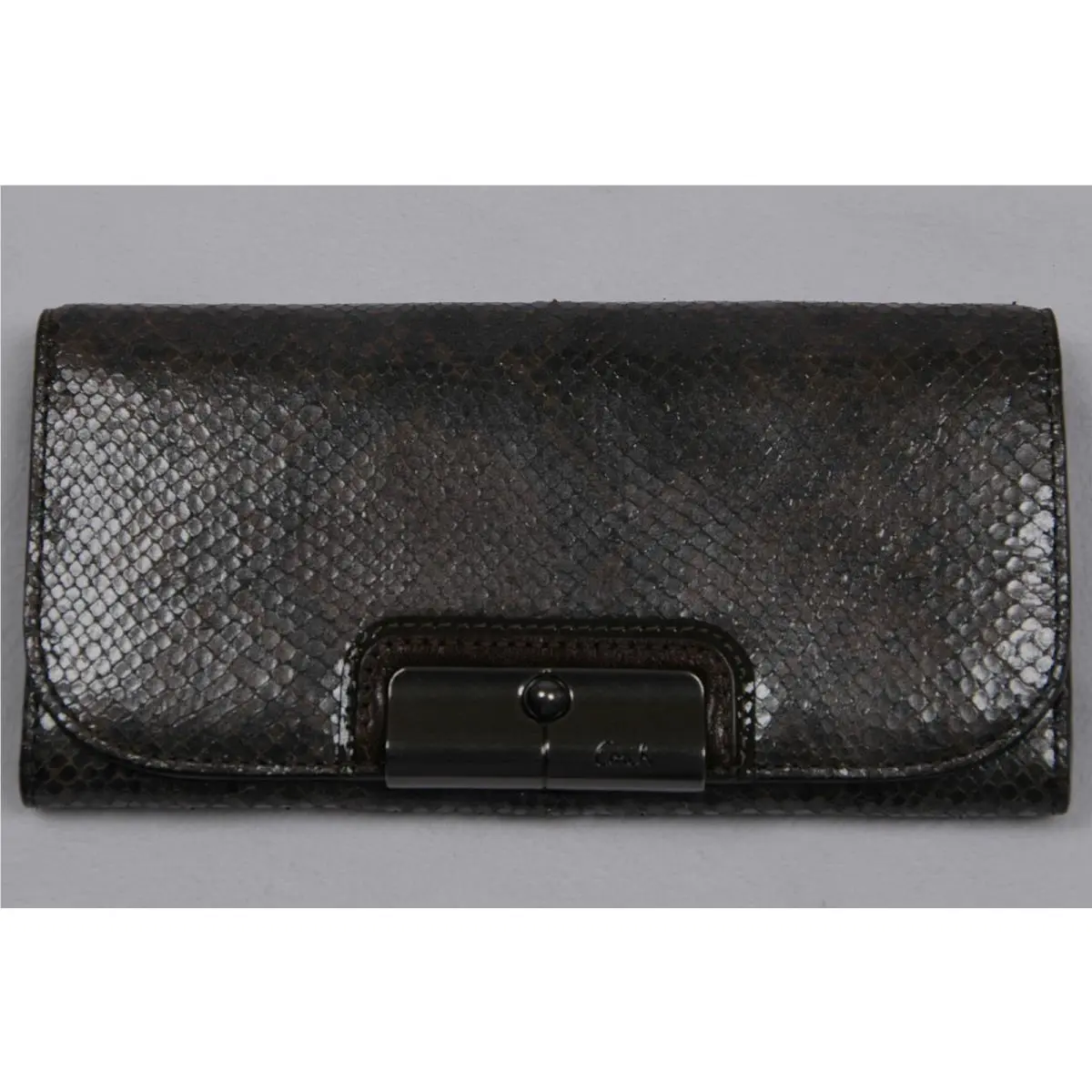 Coach Kristin Embossed Python Slim Envelope 46365 Brown