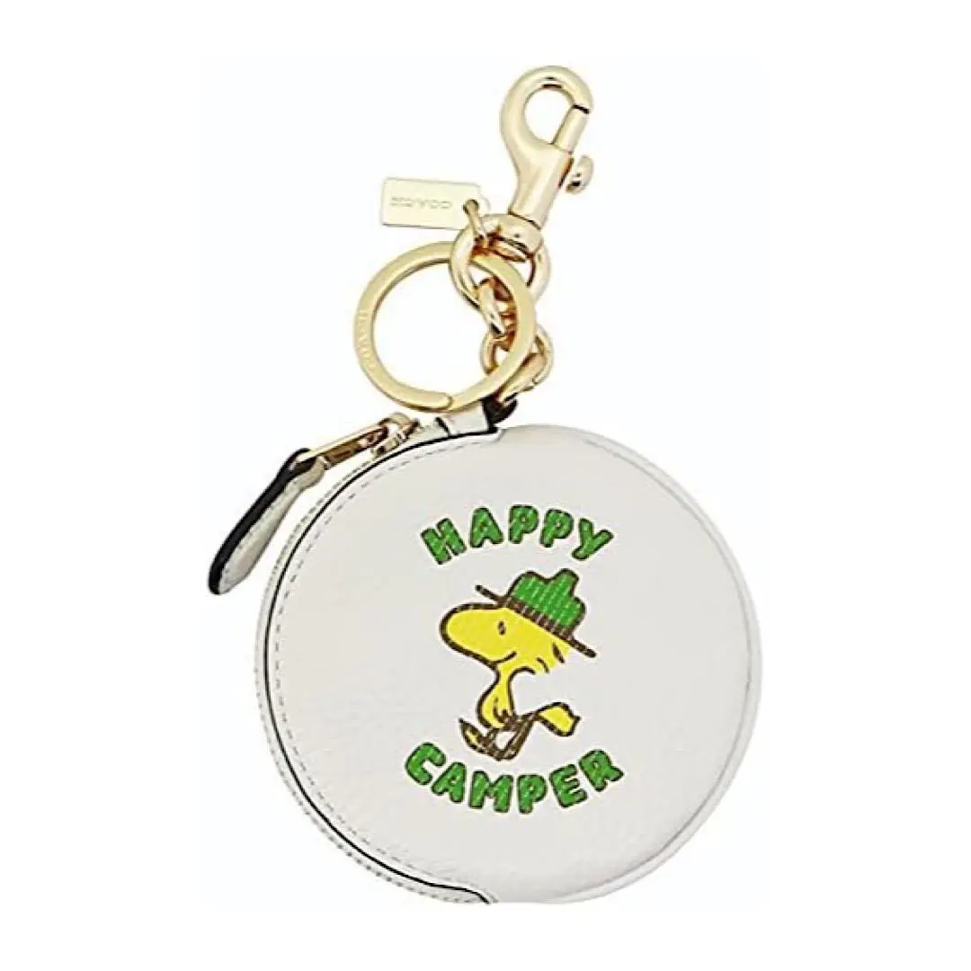 Coach X Peanuts Circular Pouch Bag Charm with Woodstock C4318