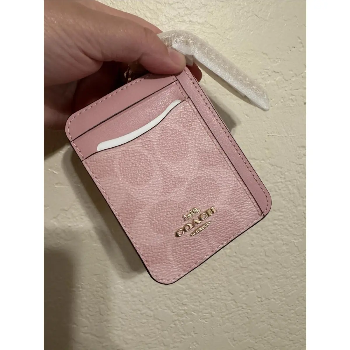 2026 Coach Zip Card Case In Signature Canvas CW883 Powder Pink