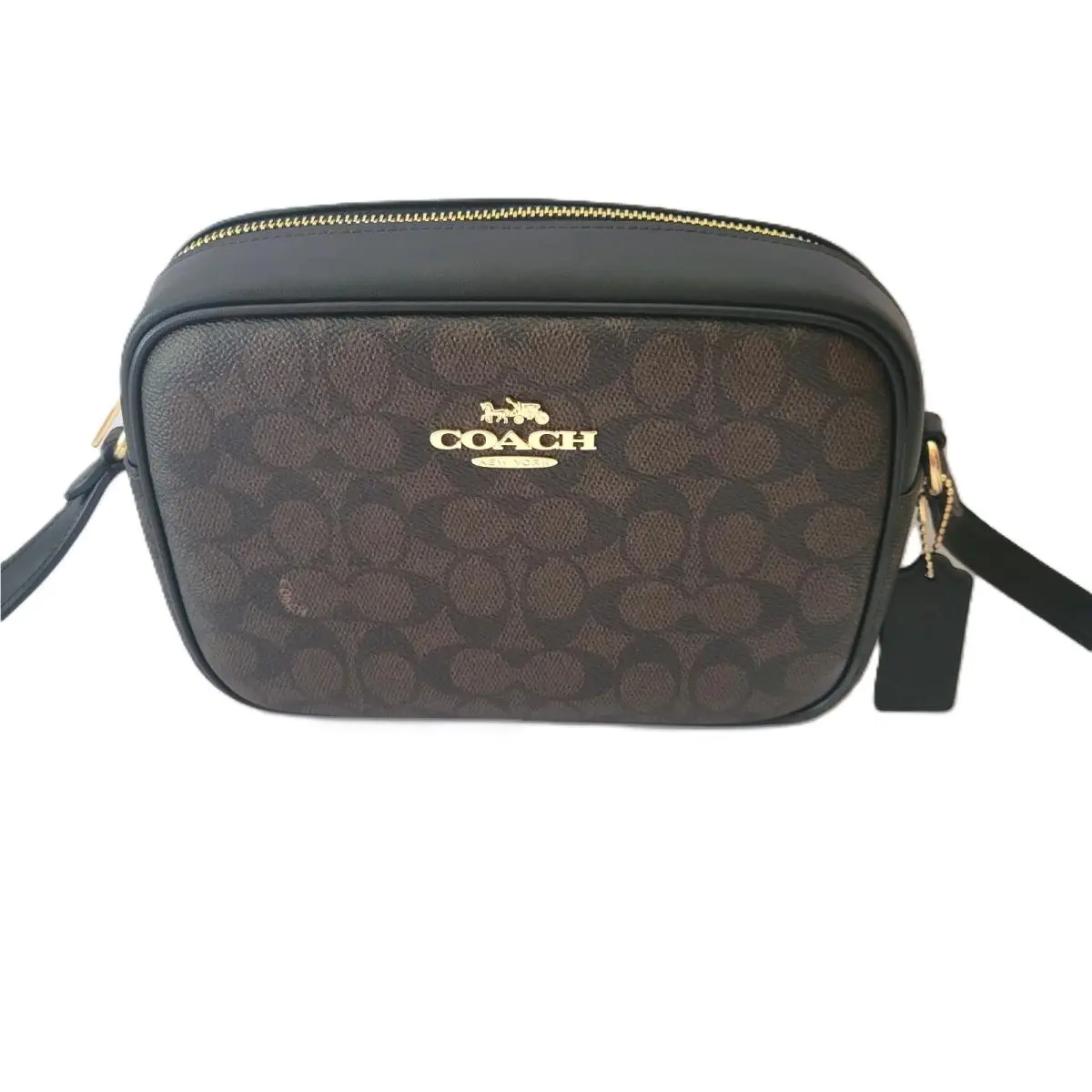Coach CZ186 Signature Jamie Camera Bag Crossbody Walnut Black Handbag