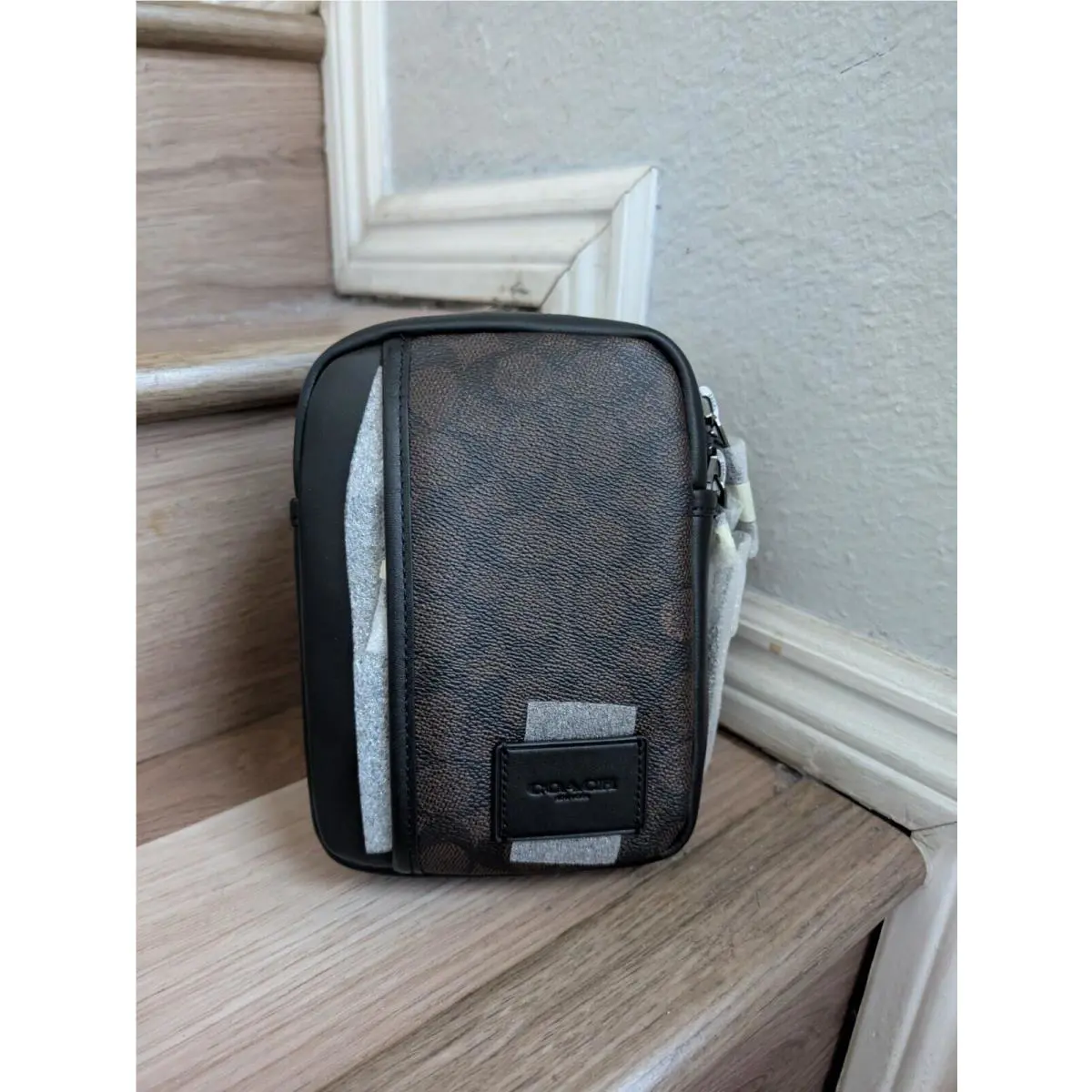 Coach CW347 Edge L Pack In Signature Canvas Walnut/black