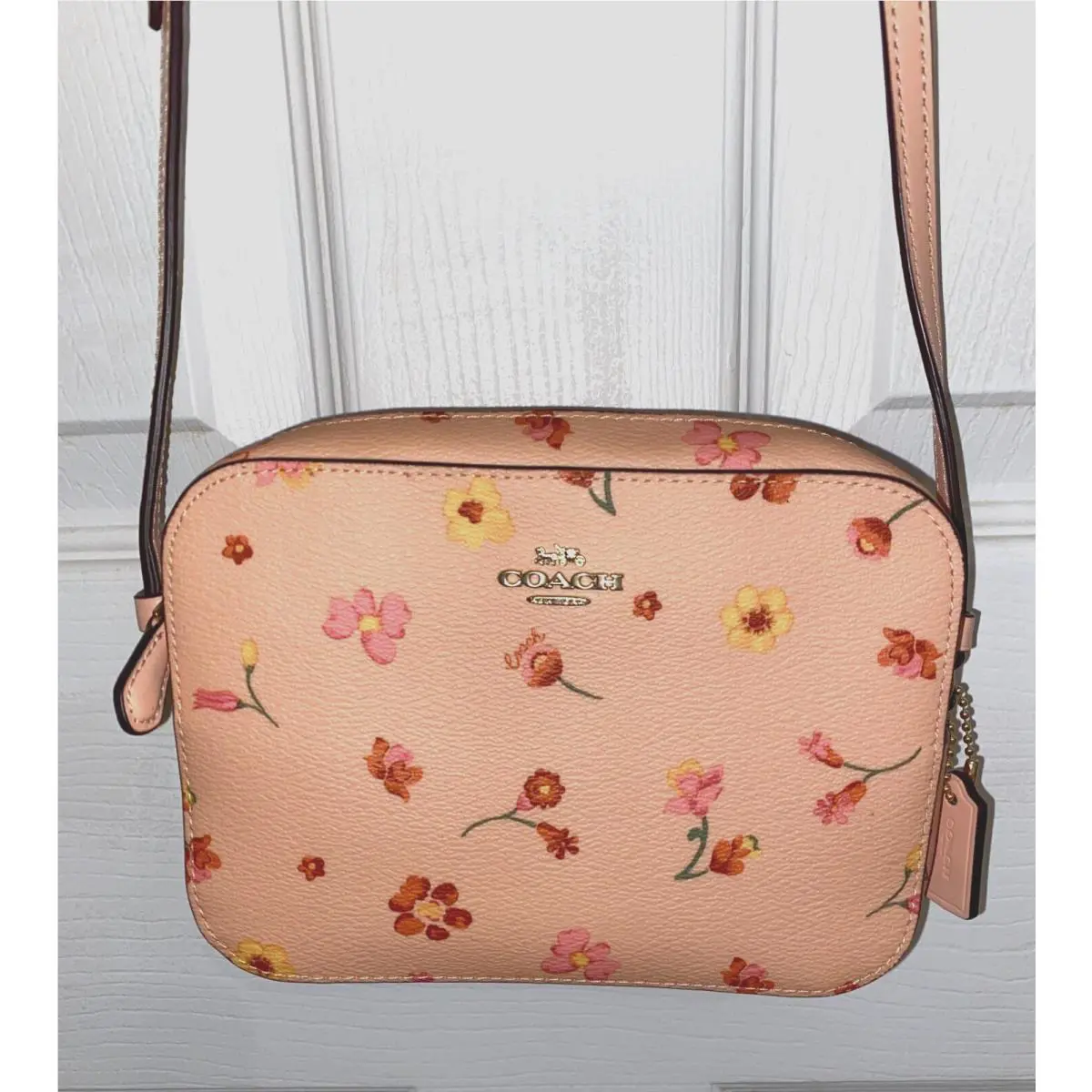 Mini Camera Crossbody Shoulder Bag Mystical Floral Print Faded Brush by Coach