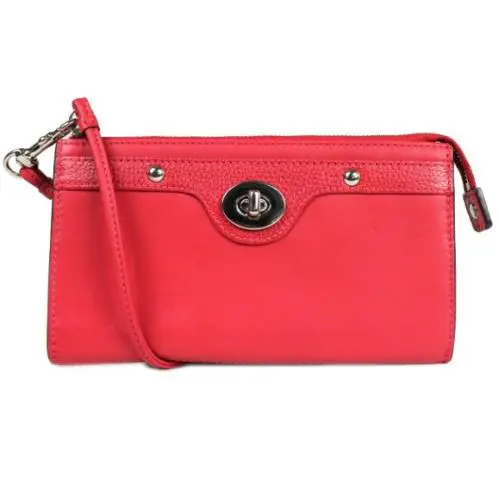 Coach Red Penelope Leather Zippy Wallet Purse