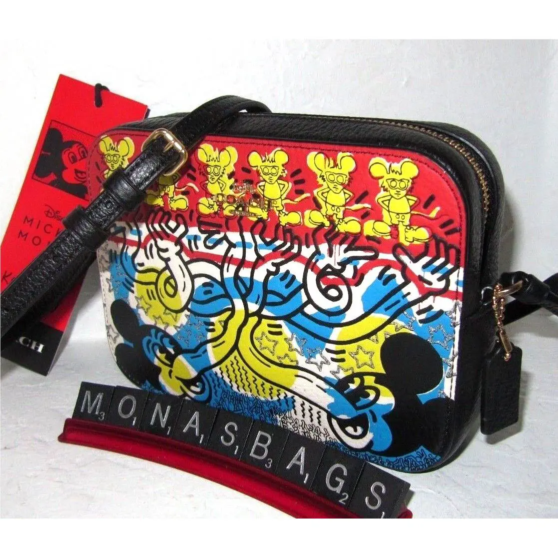 Coach C6906 Mickey Mouse Abstract Keith Haring Mini Camera Bag