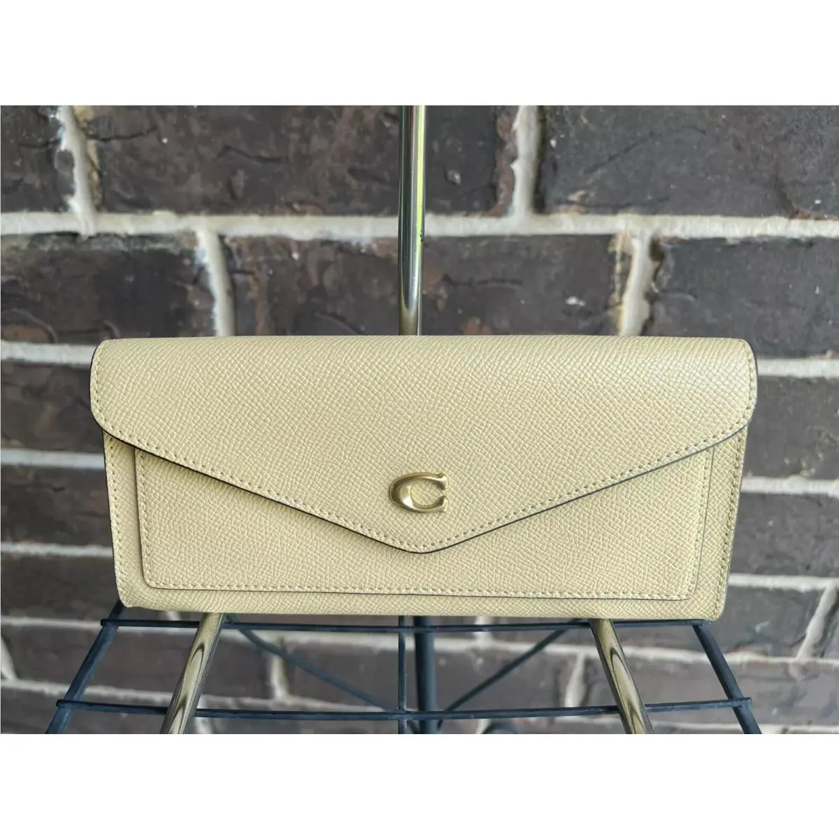 Coach Wyn Leather Wallet Vanilla Yellow C2326