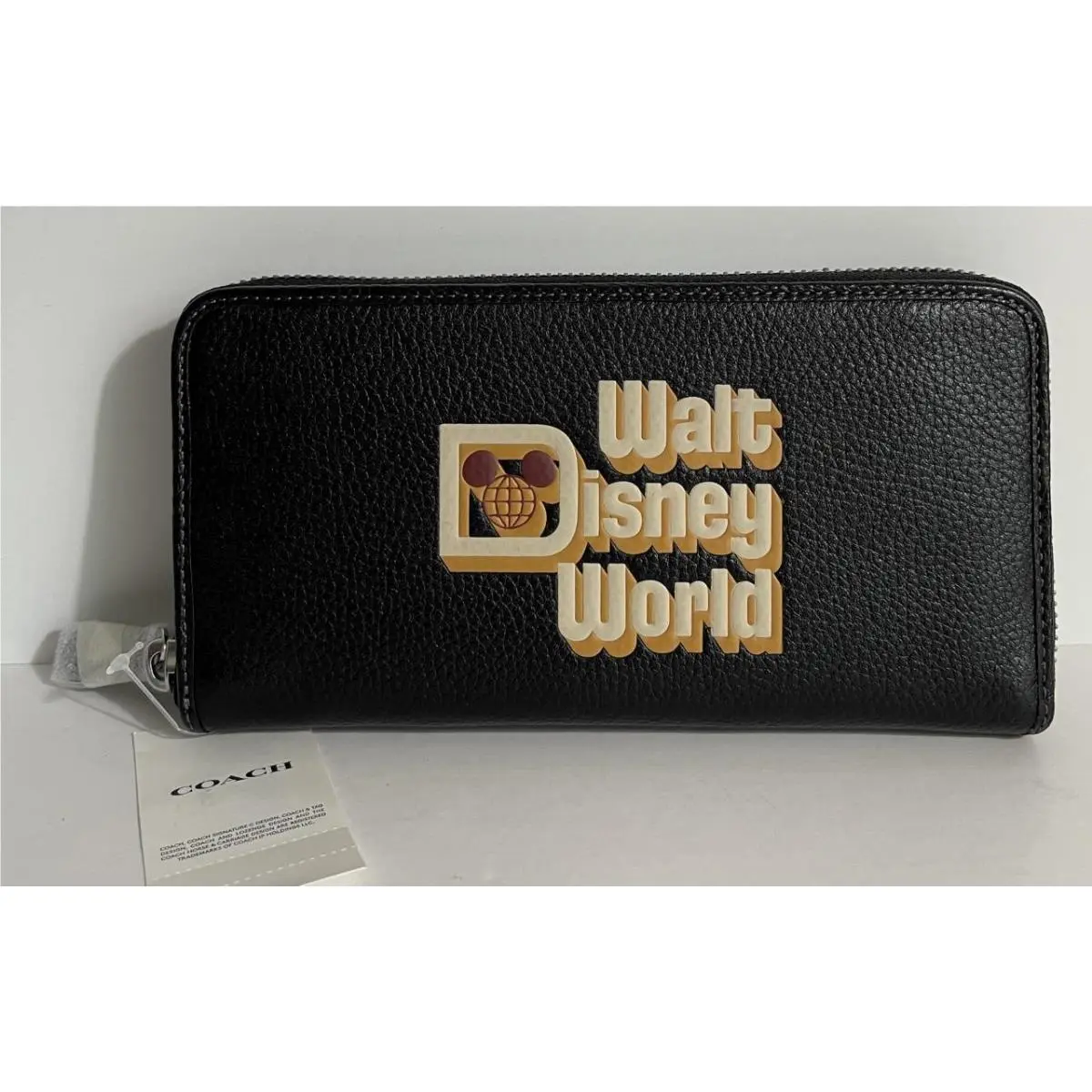 Disney Parks Coach Walt Disney World 50th Anniversary Black Wallet