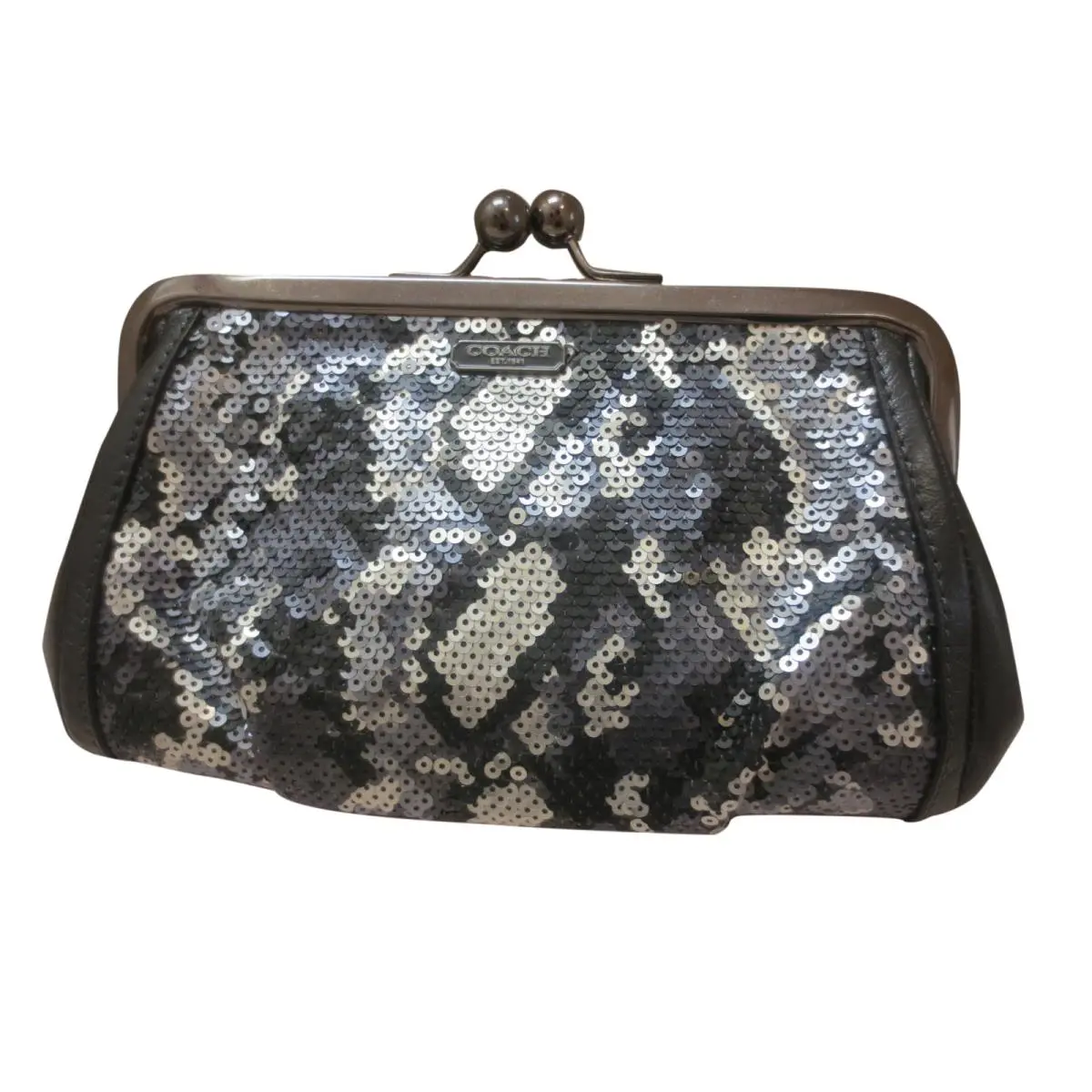 Madison Sequin Python Frame Clutch Evening Bag W/chain 21274 by Coach