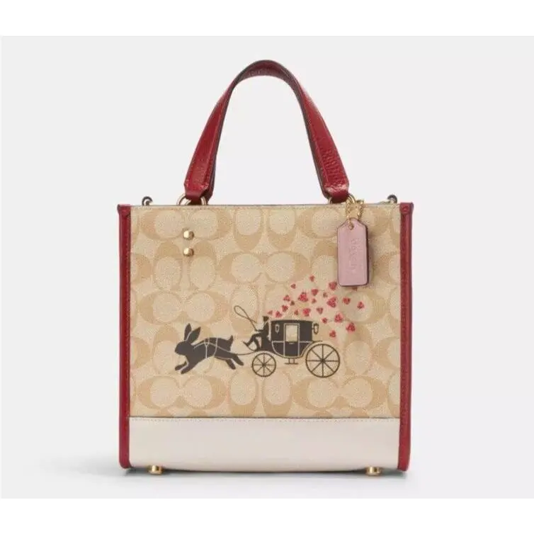 Coach CF404 Lunar Year Dempsey Tote 22 In Signature Canvas W Rabbit Carriage