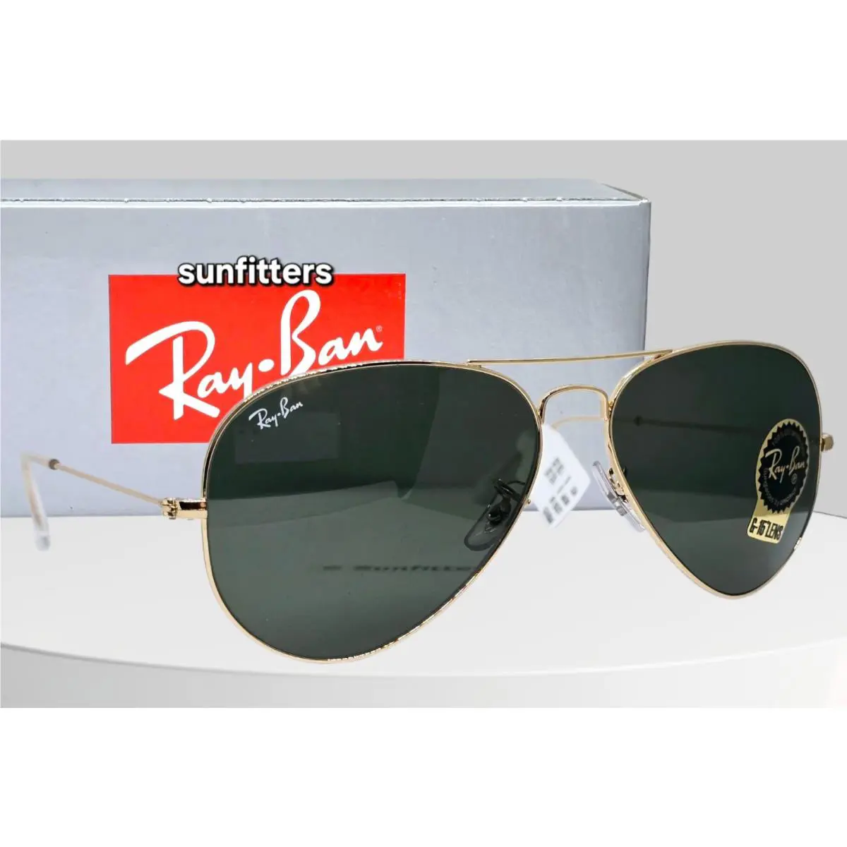 Ray-ban Gold Aviator Classic Green G-15 Men Sunglasses RB3025 L0205 58