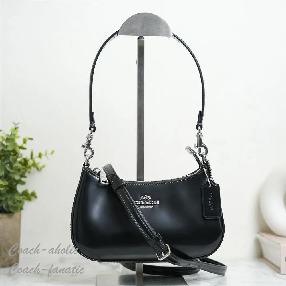 Coach Teri Mini Leather Crossbody Bag in Black CW310