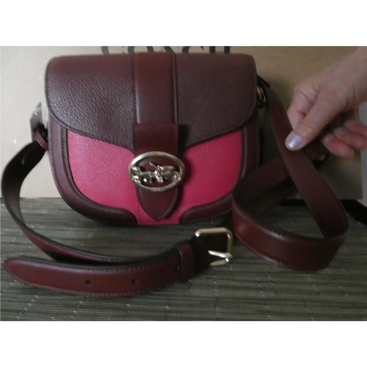 Coach Georgie Saddle Bag In Colorblock Crossbody Bag Style C3596