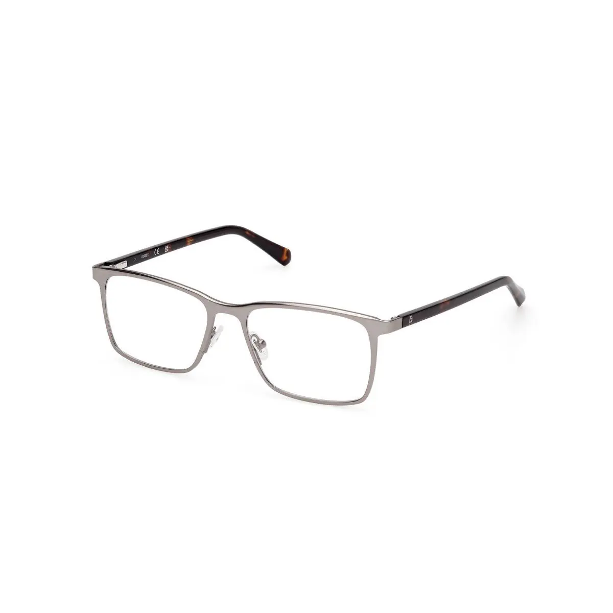 Guess GU 50193 GU50193 Matte Gunmetal Dark Havana 009 Eyeglasses - Frame: matte-gunmetal-dark-havana