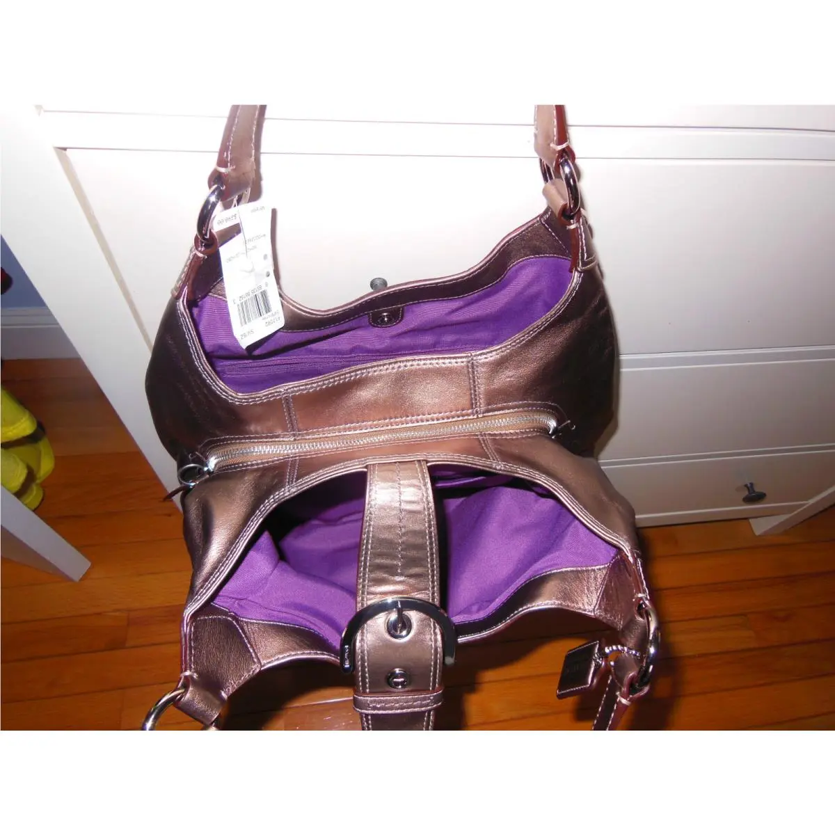 Guaranteed Coach Soho Leather Bronze Hobo Handbag F17092