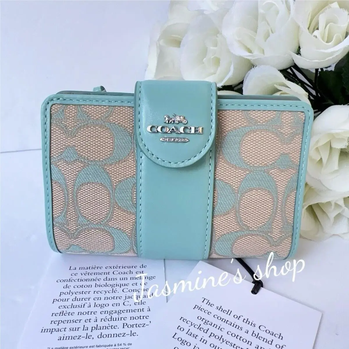 Coach Medium Corner Zip Wallet In Signature Jacquard CT922