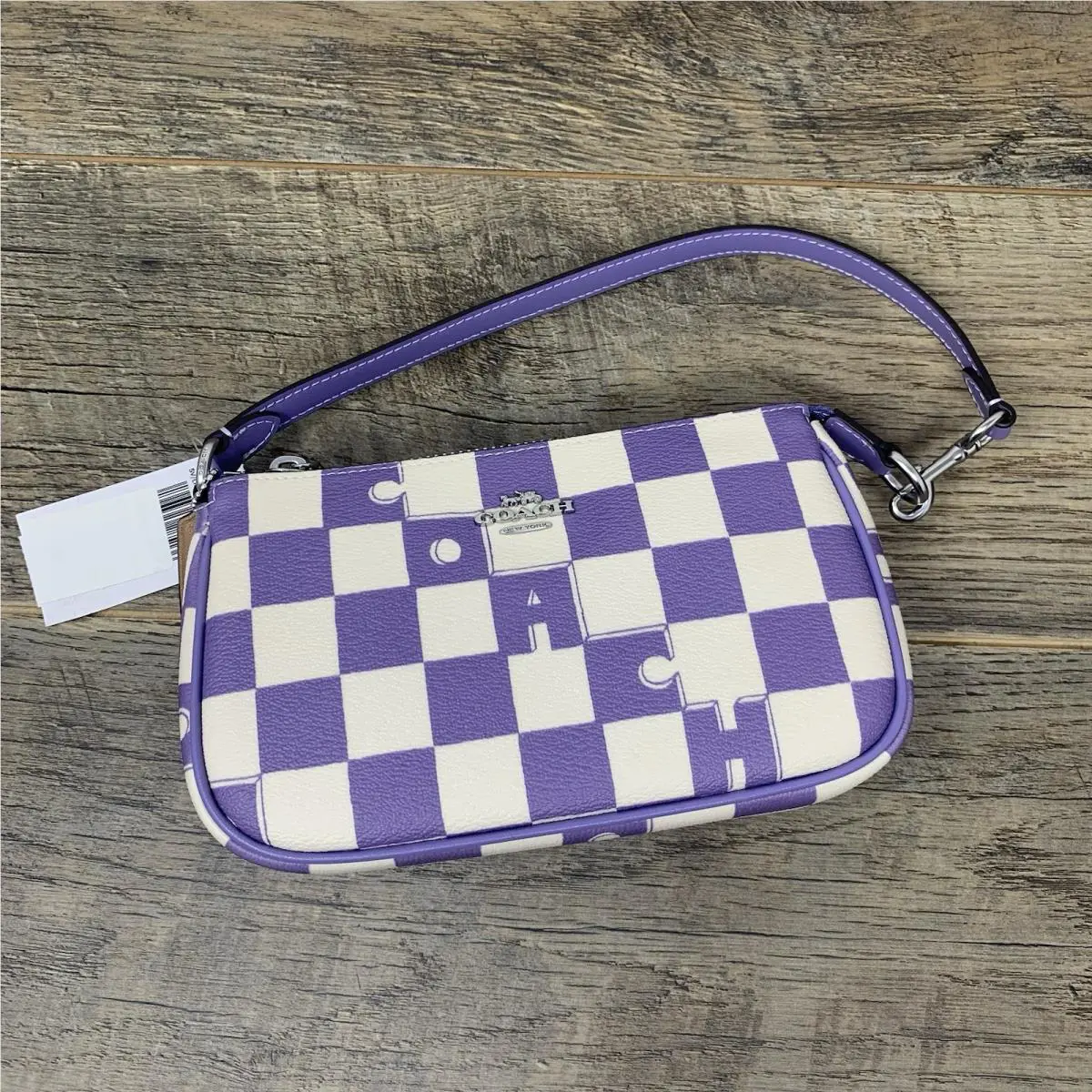 Coach Nolita 19 Checkerboard Print Canvas Leather CR394 Light Violet —