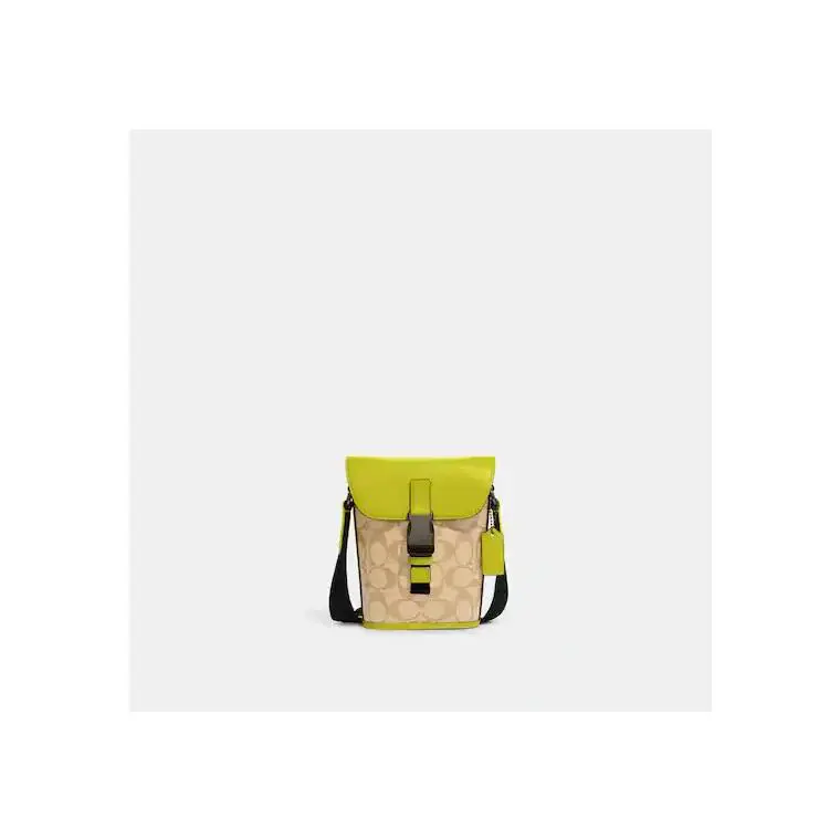 Coach Track Small Flap Crossbody In Signature Canvas Msrp: