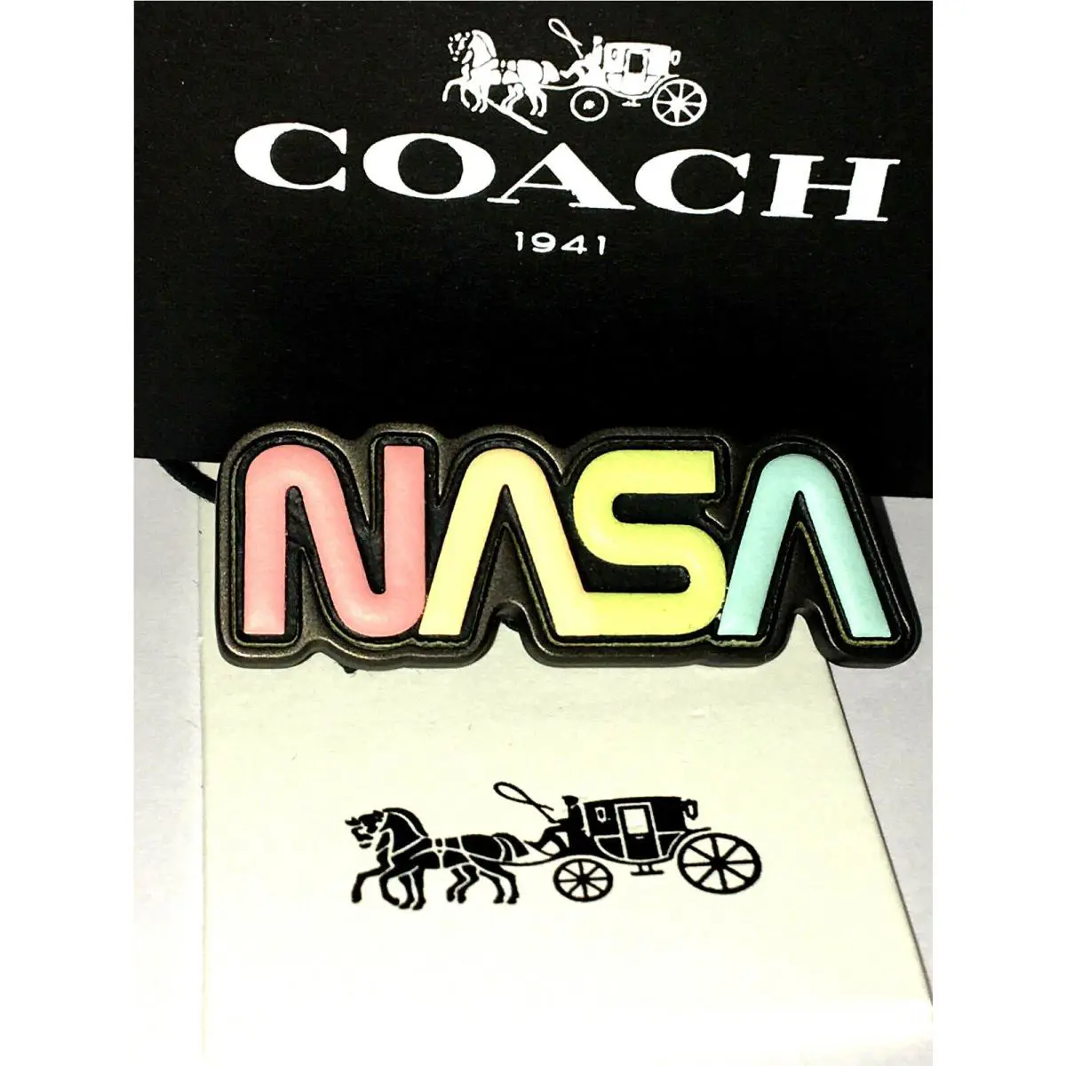 Coach Nasa Leather Pin Back Multi-color Space Capsule Collection 10638 Rare