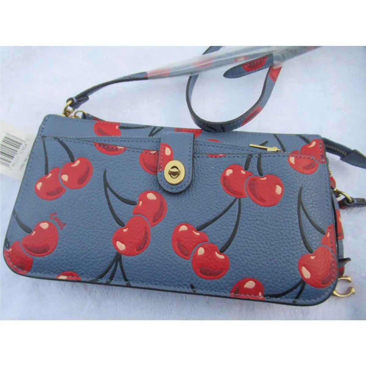 Coach Noa Pebbled Leather Cherry Printed Pop Up / Chambray/ Messenger CA799
