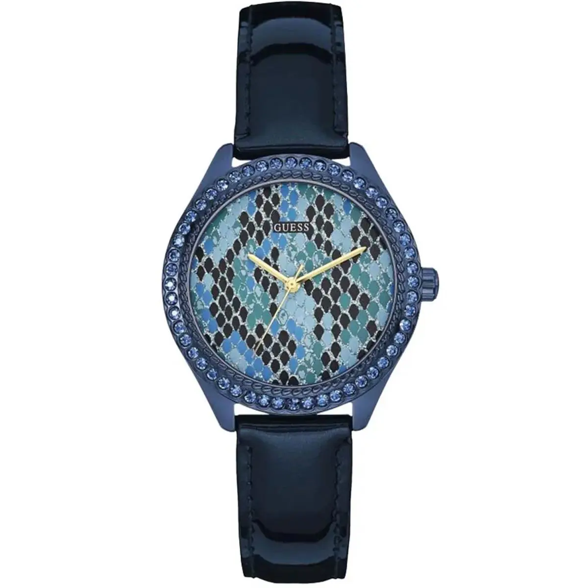 Guess Women`s Watch Mini Mystical Quartz Blue Dial Blue Leather Strap W0626L3