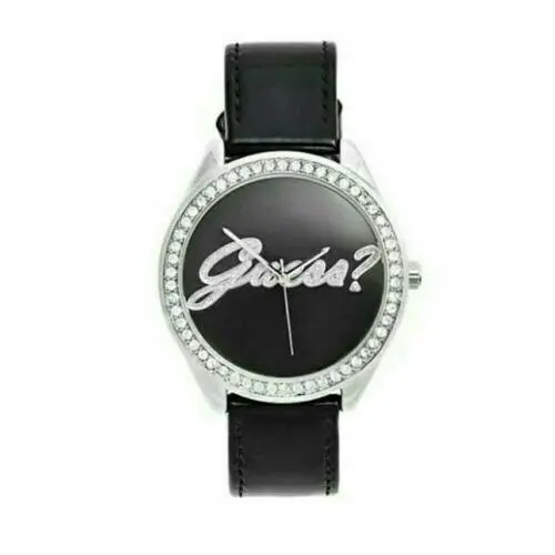 Silver Tone Black Patent Leather Strap Women`s Watch U0570L3 by Guess