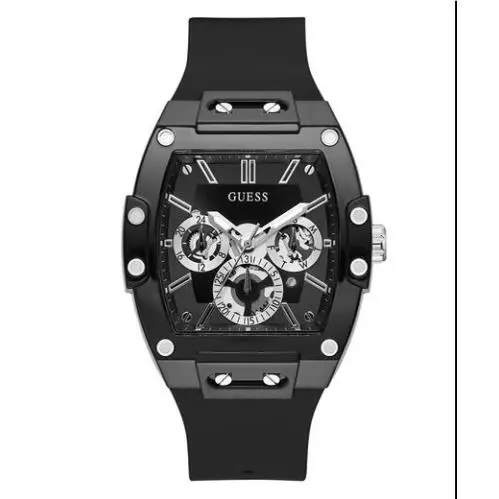 Guess Men`s 43mm Silver Oxide Sunray Dial Silver Oxide Chronograph Watch