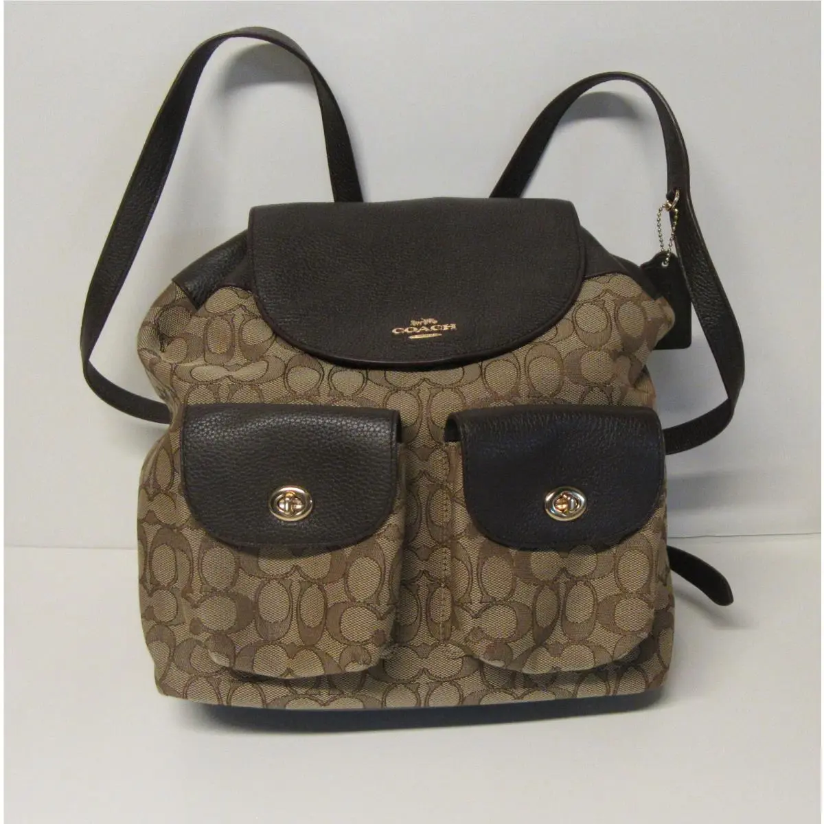 Coach Outline Signature Billie Backpack F30275 Khaki / Brown