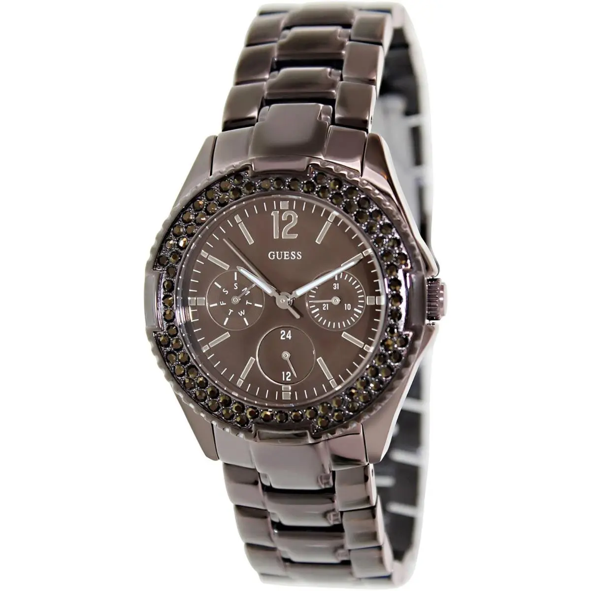 Guess U13631L1 Brown Dial Brown Stainless Steel Multifunction Women`s Watch