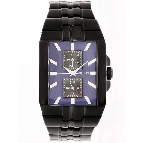 Steel Black Ion Blue Dial Men`s Multi Functional WATCH+DATE-U13525G2 by Guess