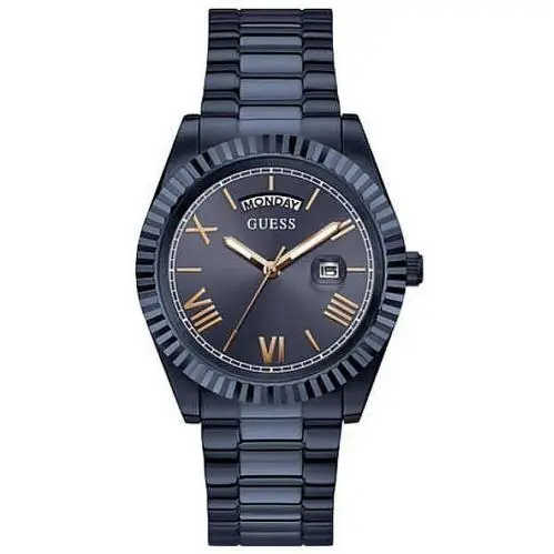 Guess Men`s Navy Classic Stainless Steel Day-date Watch GW0265G9 - Dial: Blue, Band: Blue, Bezel: Black