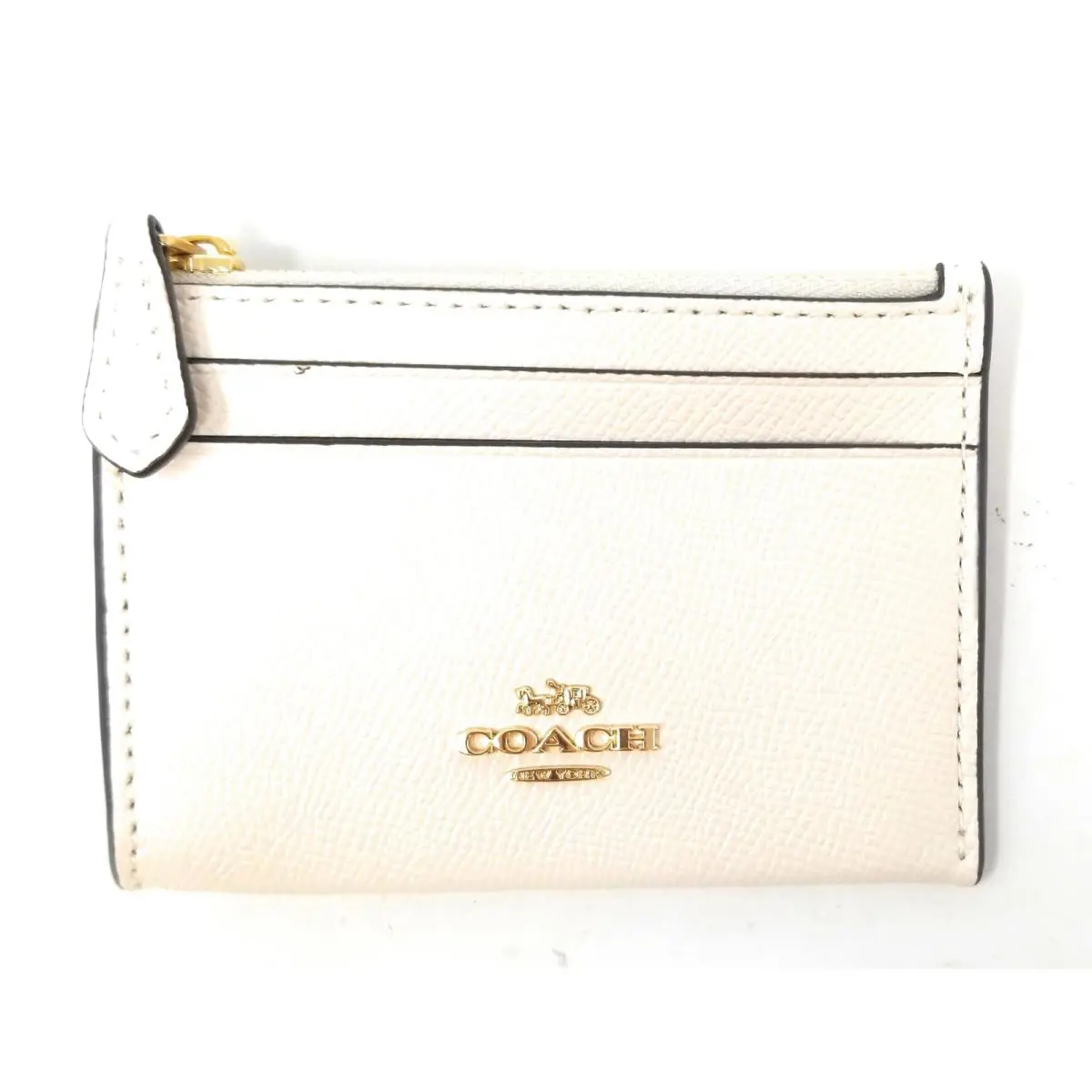 Coach Women`s Mini Skinny ID Case Crossgrain Leather - Chalk