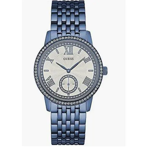 Guess Women`s Analog Quartz Stainless Steel Strap Blue Dial W0573L4 Watch