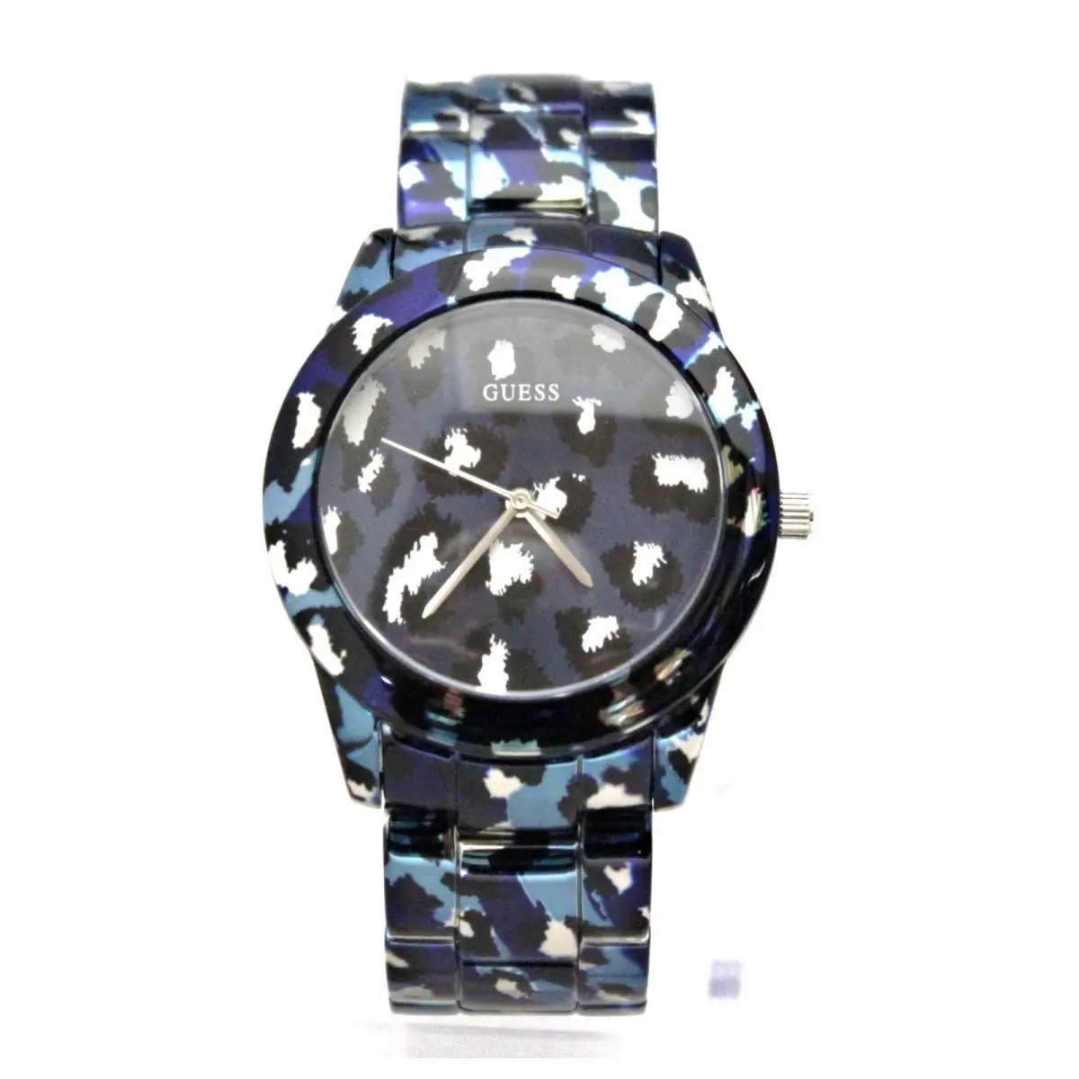 Guess U0425L1 Blue Tone Iconic Animal Print Stainless Steel Women Watch