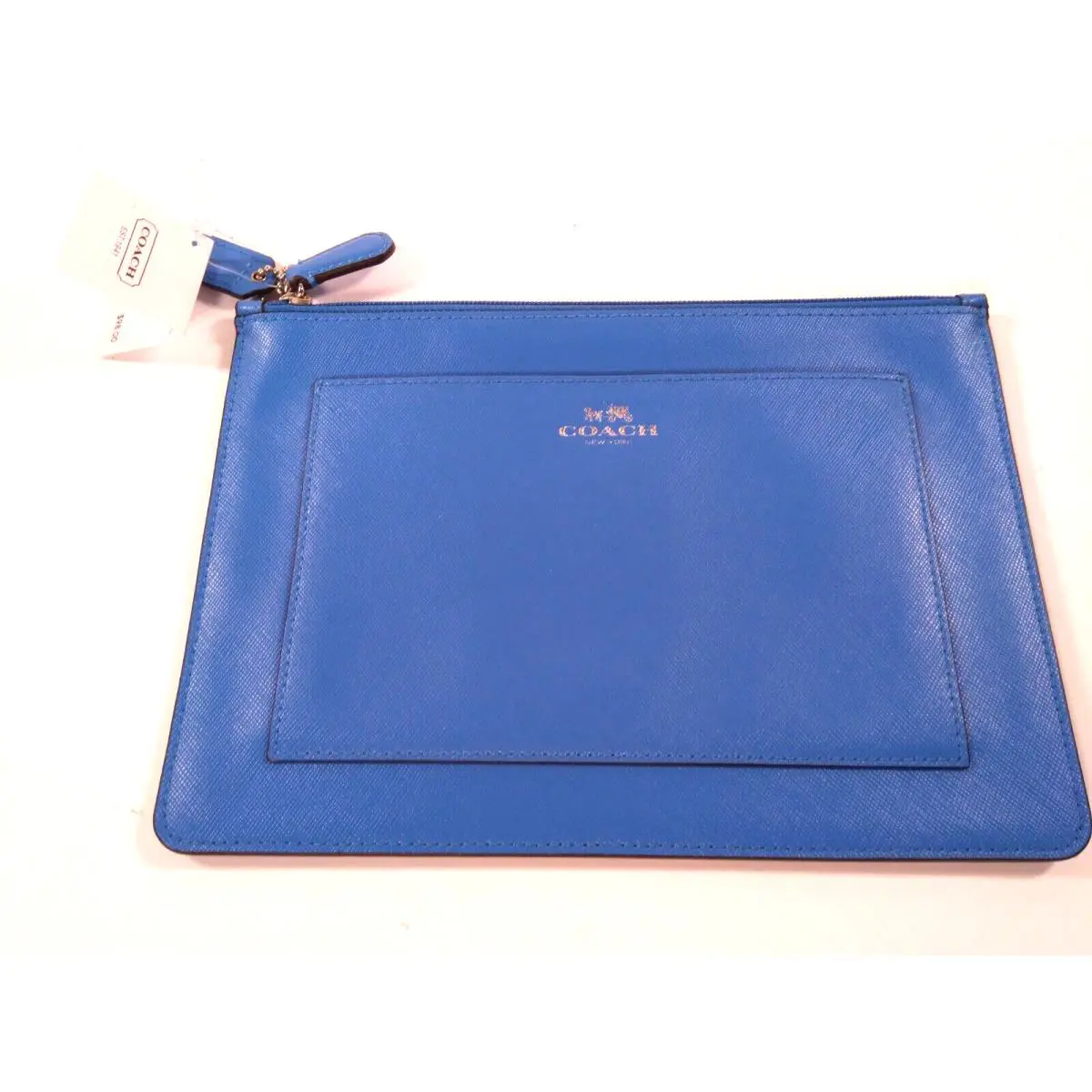 Coach Blue Darcy Medium Pouch Clean Clutch Bag Zip Tablet F62437