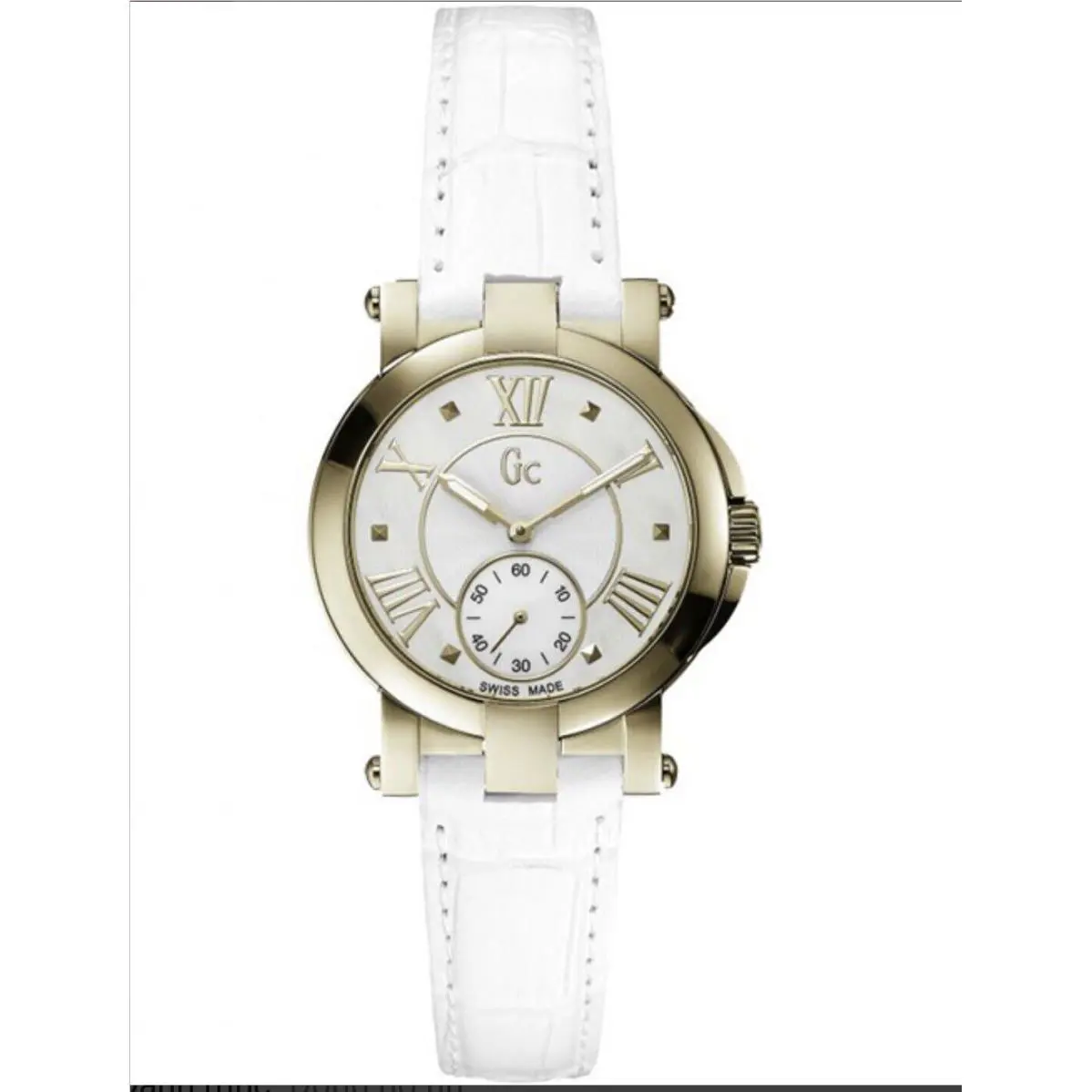 Guess Collection GC Women`s Demoiselle Gold Tone Leather Mother-of Pearl Watch