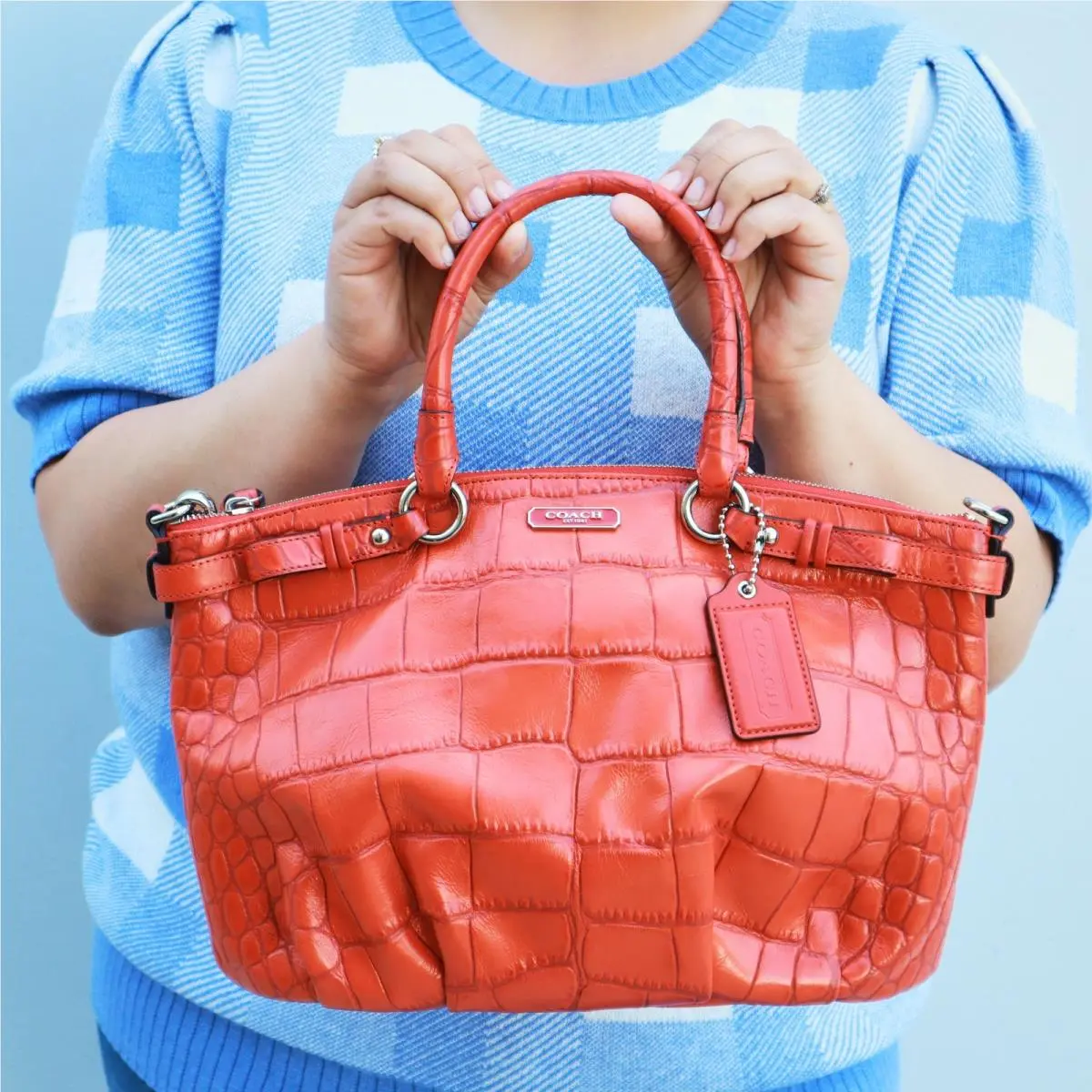 Coach Limited Edition Croc Leather Work Satchel Bag