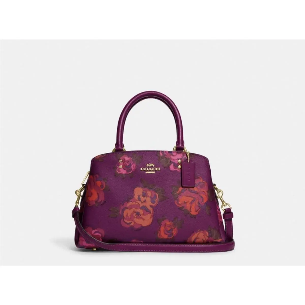 Mini Lillie Carryall Women`s Crossbody Bag - Im/dark Magenta Multi CF327 by Coach