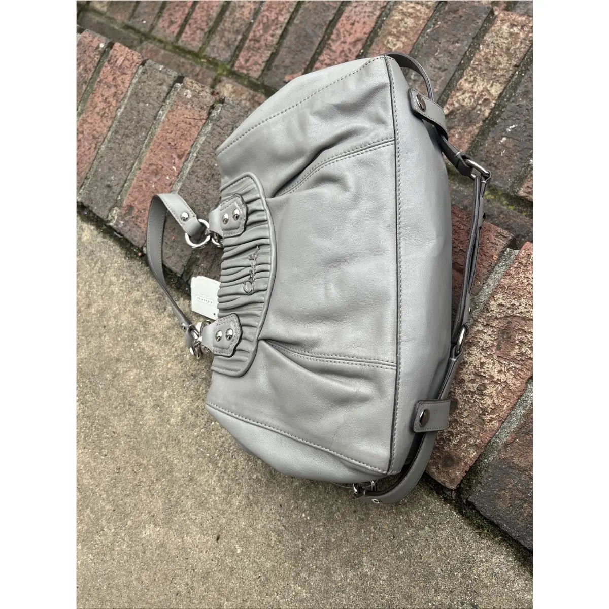 Coach Satchel F19452 Ash Grey Silver Retail Medium Size Bag