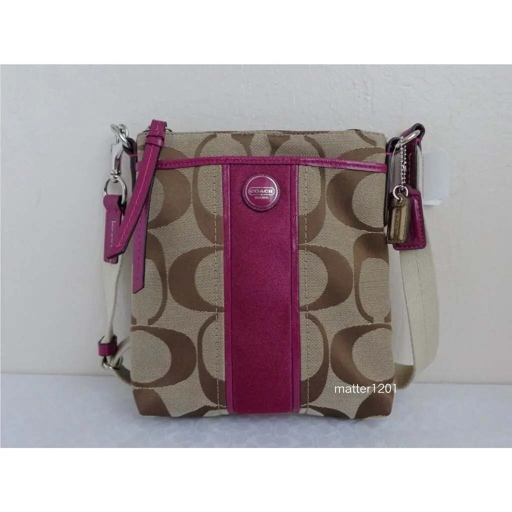 Coach F51812 Signature Swingpack Khaki/berry