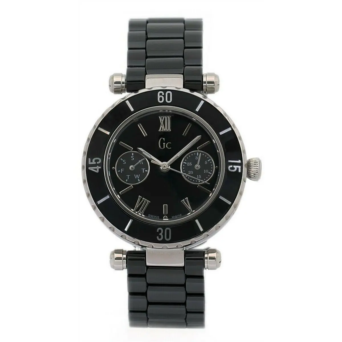 Swiss  Collection 34mm Women`s Black Ceramic Bracelet Watch Steel I35003L2S by Guess
