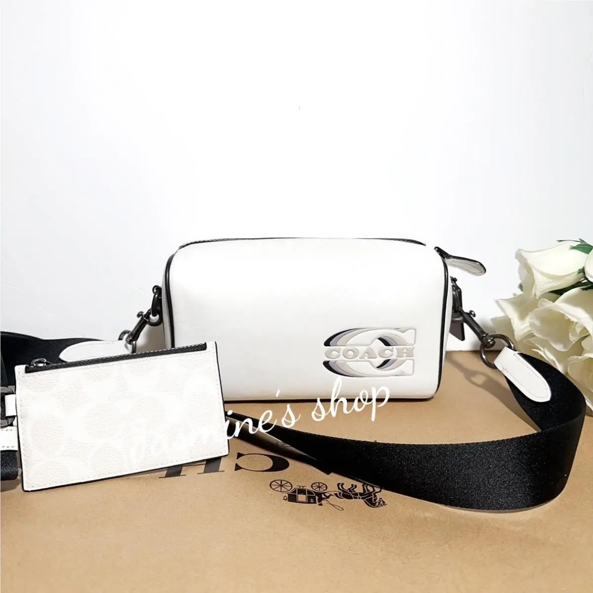Coach Axel Crossbody with Signature Canvas and Coach Stamp CJ818