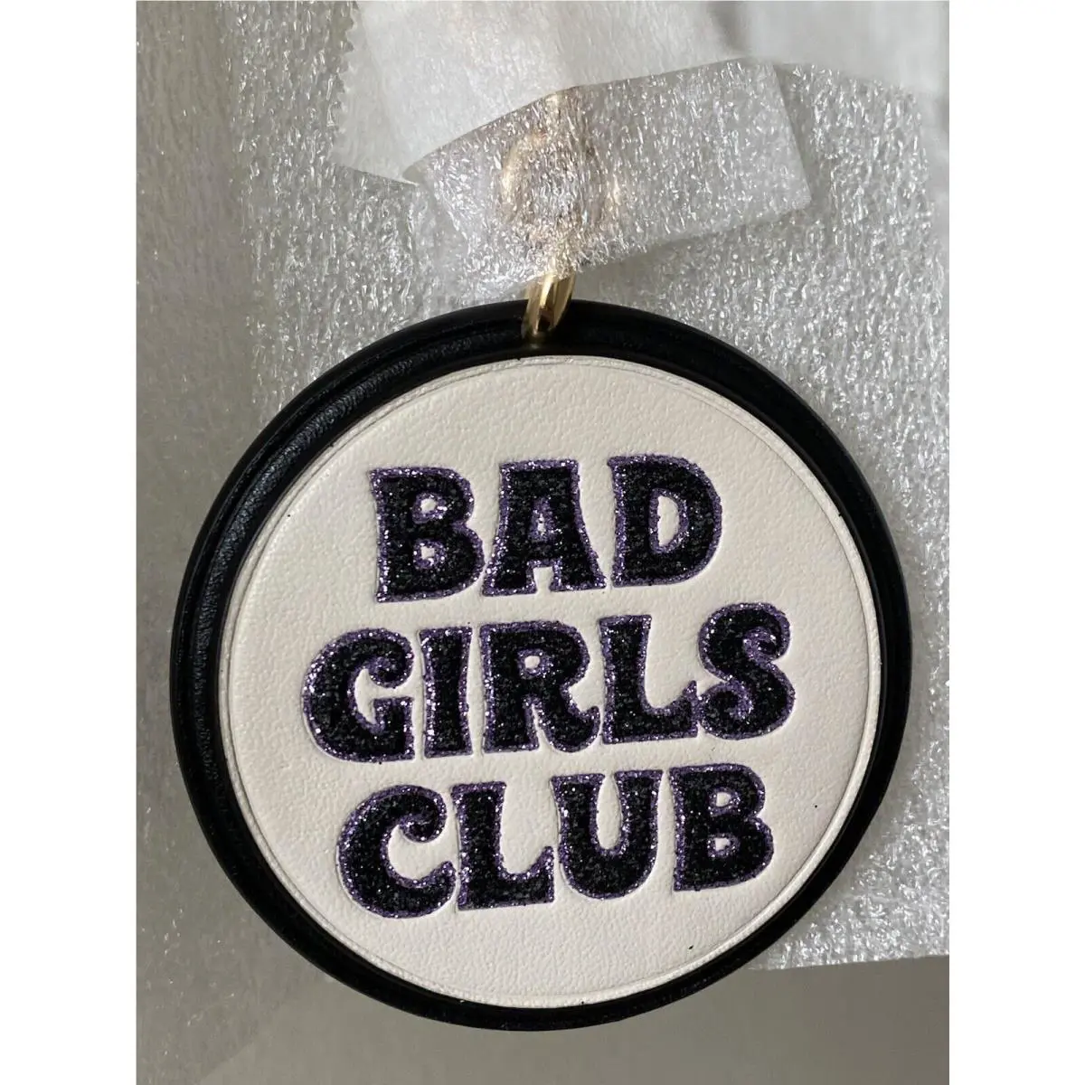 Coach Chalk/multi Sig Canvas/leather Bad Girls Bag Charm Keyring Fob CC314