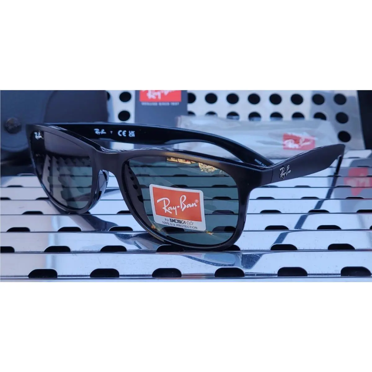 Ray Ban Andy RB4202 606/971 Sunglasses Matte Black/black w/ Dark Green Lens