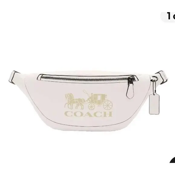Coach Men Gunmetal/chalk Warren Horse and Carriage Leather Belt Bag C4137