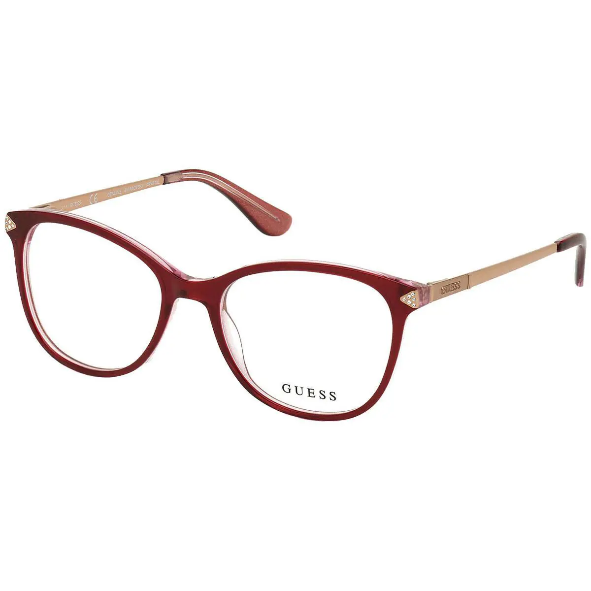 Guess GU2632-S Red 069 Plastic Cat Eye Optical Eyeglasses Frame 52-17-135 GU AB