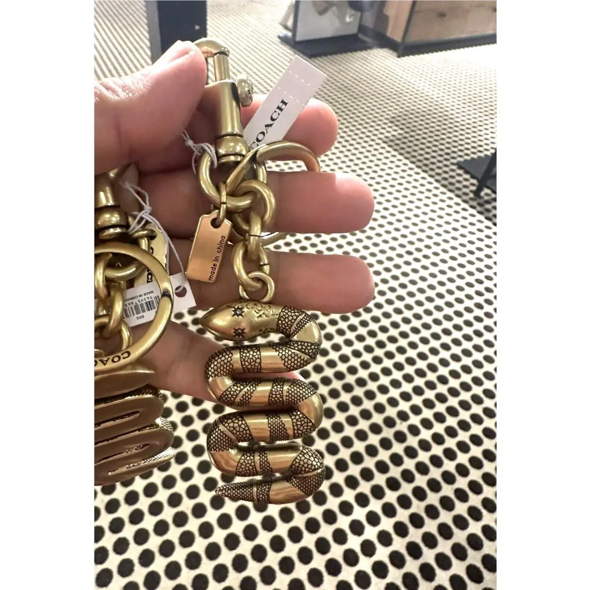 Coach Brass Snake Bag Charm / Keyring / Fob CZ212 Rare