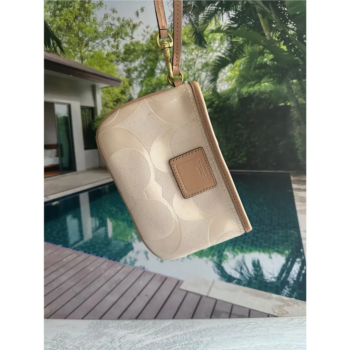 Coach Cream Wristlet