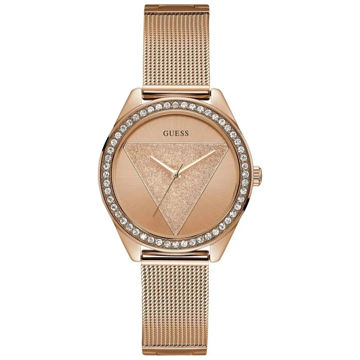 Guess Quartz Crystal Rose Dial Ladies Watch U1142L4